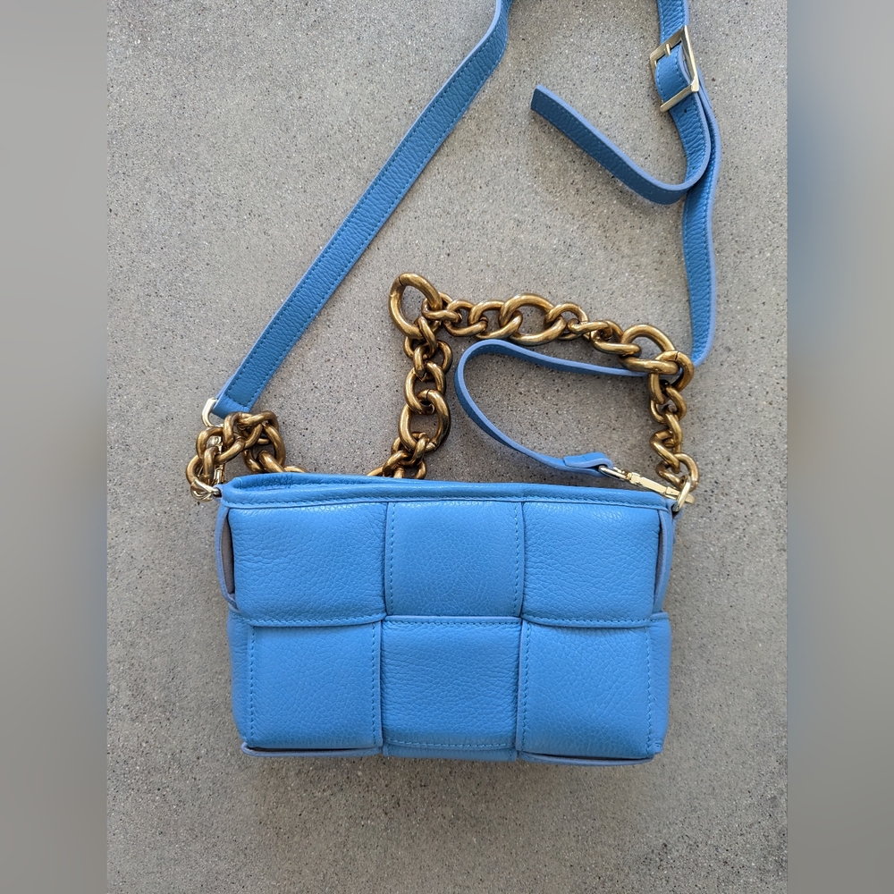 Monika Bini ROBINS EGG LEATHER HANDBAG - Picture 5 of 8
